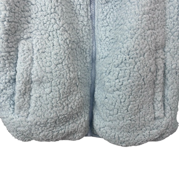 NWT Arizona Fleece Sherpa Jacket Pale Blue Zip Up Hooded Size S - Picture 4 of 8